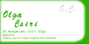 olga csiri business card